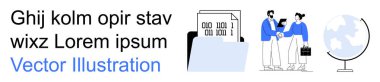 İş iletişimi, takım çalışması, küresel yönetim, veri güvenliği, şirket ortaklığı, uluslararası ticaret. Dijital belge ve kürede el sıkışan iki profesyonel. İş dünyası