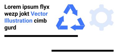 Geri dönüşüm, süreç optimizasyonu, sürdürülebilirlik, teknoloji, çevre dostu kavramlar, kaynak yönetimi. Mavi geri dönüşüm sembolü ve dişli dişli dişli. Geri dönüşüm ve optimizasyon kavramı