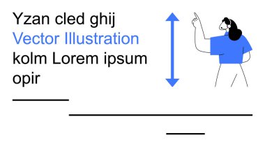 Profesyonel iletişim, iş sunumları, öğrenme araçları, bilgi tasarımı, öğretici materyaller, yaratıcı planlar. Yer tutucu metin ve grafiği ile dikey olarak gösteren bir figür