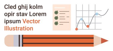 Veri analizi, verimlilik araçları, iş planlaması, strateji geliştirme, proje yönetimi, eğitim kaynakları. Bir kontrol listesi, grafik ve kalem. Veri analizi ve üretkenlik araçları kavramı