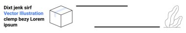 Grafik tasarımı, markalaşma, soyut sanat, minimalizm, yaratıcı planlar, çağdaş görseller. Geometrik küp, yatay çizgiler, rasgele yer tutucu metnin yanında minimum yeşillik. Grafik tasarımı
