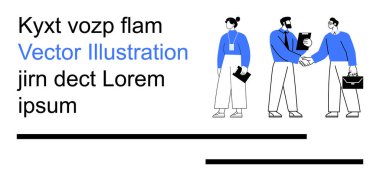 İş birliği, ağ oluşturma çabaları, profesyonel ortaklıklar, işyeri takım çalışması, organizasyonel başarı, kurumsal iletişim. Resimli iş adamları el sıkışıyor ve sohbet ediyorlar.
