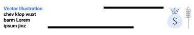 Tarım finansmanı, ekonomik büyüme, tarım geliri, kırsal kalkınma, tarım sektörü, finansal yatırım. Dolar sembollü para çantası ve buğday sapı. Tarım finansmanı ve ekonomik büyüme