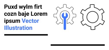 Vites ve anahtar ikonu ayarlar, kişiselleştirme veya onarım fikirleri iletir. Teknoloji, mühendislik, yazılım işleri, bakım, iş araçları, basit iniş sayfası işleme için ideal