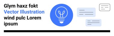 Yenilik, beyin fırtınası, iletişim, yaratıcılık, takım çalışması, eğitim. Ortasında konuşma baloncukları olan parlayan bir ampul. Yenilik ve beyin fırtınası konsepti
