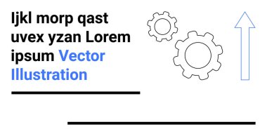 Yenilik, iş akışı, mekanizmalar, strateji, iş büyümesi, sistem süreçleri. Vitesli, oklu ve yazılı minimalist tasarım. Açık sembollü yenilik ve iş akışı kavramı