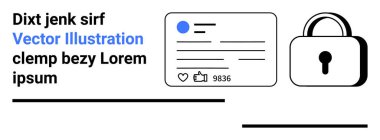 Dijital güvenlik, çevrimiçi gizlilik, sosyal medya, veri koruması, güvenlik önlemleri, siber güvenlik. Sosyal medya arayüzü, güvenli bir asma kilit simgesi ile onaylar gösteriyor. Dijital güvenlik ve online