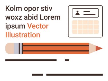 Yazma, planlama, programlama, yaratıcılık, eğitim, verimlilik. Kalem ve metin bir takvim simgesinin yanında. Yazma ve planlama kavramı yaratıcı ve organizasyonel unsurlar