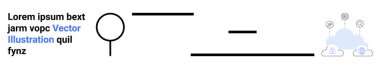 Bulut hesaplama, veri paylaşımı, soyut iletişim, dijital ağlar, web depolama ve yenilik. Satır, metin ve bulut sembollü minimalist tasarım. Bulut hesaplama ve veri paylaşım kavramı