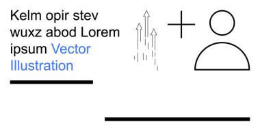 İş planlaması, büyüme kavramları, iletişim tasarımı, yaratıcı sunumlar, takım çalışması stratejisi, modern düzen. Okları, metni ve insan figürünü gösteren soyut grafikler. Büyüme ve iletişim