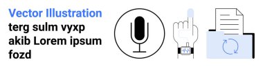 Dijital güvenlik, biyometrik doğrulama, ses teknolojisi, veri senkronizasyonu, belge yönetimi, üretkenlik araçları. Mikrofon, parmak izi tarayıcı akıllı seğirme ve dosya simgesi. Dijital güvenlik