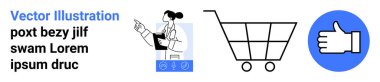 eCommerce, medikal danışmanlık, online alışveriş, kullanıcı geribildirimi, sağlık hizmetleri, müşteri memnuniyeti. Alışveriş arabası, doktor illüstrasyon ikonu. eCommerce ve medikal danışma