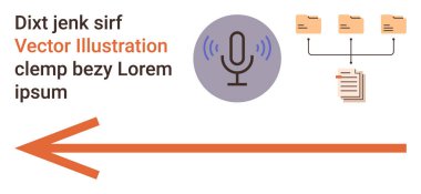 İletişim, veri örgütü, dosya paylaşımı, podcast, ses kayıtları, iş akışı yönetimi. Mikrofon simgesi, bağlı klasörler, belgeler ve bir ok. İletişim ve veri örgütü