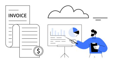 Finansal yönetim. Bulut hesaplama ve fatura izleme araçlarıyla finansal veri analizi. Finansal işler işletmeler için optimize edildi. Finans, analitik ve bulut teknolojisi sektörleri için ideal