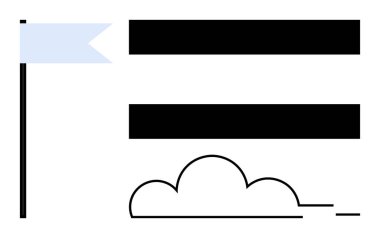 Direkte bayrak, kalın yatay çizgiler, ve minimum bulutsal görselleştirme odak, liderlik, fırsat, takım çalışması, başarı, yön ve basitlik. Markalaşma veya motivasyon kavramları için ideal