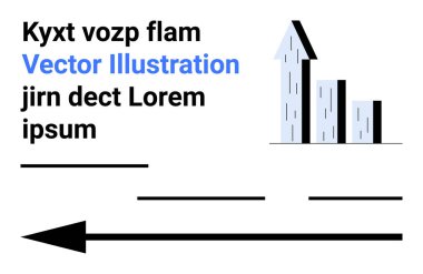 İş stratejisi, analitik, ilerleme takibi, ekonomik kalkınma, planlama, sunum tasarımı. Ok çizelgeye işaret ediyor. İş stratejisi ve analitik kavramı