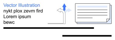 İş planlaması, navigasyon, iş akışı, belge yönetimi, eğitim ve veri sunumu. Ok, metin kutusunun yanında yukarıya doğru çizgiler çiziyor. İş akışı ve seyrüsefer kavramı