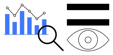 Veri noktaları ve çubukları olan çizelge, renklendirme analizi, görüş mesafesi. Analiz, araştırma, izleme, optimizasyon, şeffaflık veri izleme değerlendirmesi için ideal. Basit düz