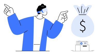 Sanal gerçeklik kavramı. Sanal gerçeklik, finansmanda fırsatları görselleştirmek için kullanılır. Sanal gerçeklik iş piyasası perspektiflerini dönüştürüyor ve işe alım süreçlerini geliştiriyor. Fintech, VR, işe alım