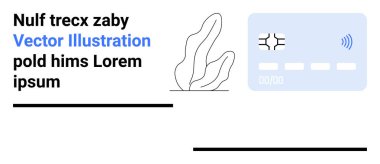 Dijital işlemler, fintech, finansal güvenlik, çevrimiçi ödemeler, e-ticaret, modern bankacılık. Dijital kredi kartı ve kablosuz sembolün soyut çizimi. Dijital işlemler ve fintech