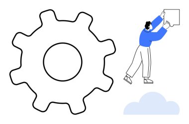 Yenilik kavramı. Teçhizat ve soyut nesnelerle işbirliği yapan kişi aracılığıyla yenilik. Yenilik takım çalışması, yaratıcılık ve ilerleme. Teknoloji, iş, strateji, takım çalışması yaratıcılığı için