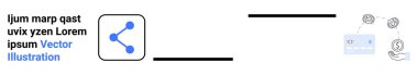 Sosyal medya, ağ paylaşımı, veri paylaşımı, finansal büyüme, teknoloji ve çevrimiçi bağlantılar. Ek simgelere bağlı mavi paylaşım simgesi. Sosyal medya ve veri paylaşım kavramı