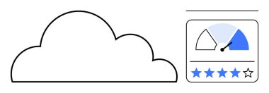Bulut deposu. Verimli veri yönetimi için performans ölçümleri ve kullanıcı derecelendirme sistemine sahip bulut deposu. Dijital iş akışını optimize eden bulut depolama ve geri bildirim. Teknoloji ve bulut için mükemmel.