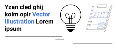 Yenilik, veri analizi, yaratıcılık, iş stratejisi, performans takibi, ilerleme görselleştirme. Ampulün diyagramı ve grafikli bir pano. Yenilik ve veri analizi kavramı