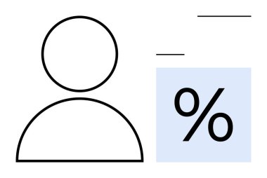 Veri analizi, kullanıcı istatistikleri, metrik izleme, kişisel profiller, finansal içgörüler, pazarlama analitikleri. Yüzdelik sembolün yanında grafiksel kişi simgesi. Veri analizi ve kullanıcı istatistikleri