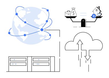 Bulut hesaplama. Bulut hesaplaması küresel ağ bağlantısını ve verimli veri yönetimini geliştirir. Bulut hesaplama finans, sağlık, uzaktan erişim, yapay zeka araçları ve altyapıyı destekler