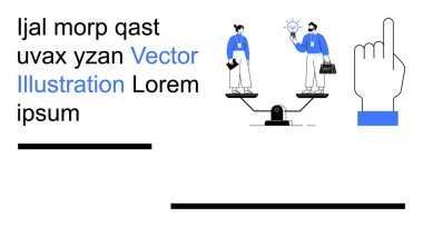 İş ahlakı, cinsiyet eşitliği, fikir paylaşımı, karar verme, iş yeri adaleti, denge. İki kişi terazide, biri ampul tutuyor. Cinsiyet eşitliği ve iş yeri eşitliği kavramı