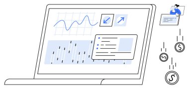 Veri analizi. Veri analiz araçları grafikleri, eğilimler ve finansal büyüme. Veri analizleri, şirketler için karar verme, performans izleme ve gelir takibini destekler. İş analizi