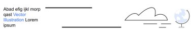 Küresel iletişim, ağ oluşturma, modern teknoloji, veri transferi, bulut depolama, eğitim. Bulut, küre ve çizgilerin soyut tasarımı. Küresel iletişim ve ağ kurma kavramları