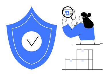 Dijital güvenlik kavramı. Dijital güvenlik kalkanı kişisel verilerin ve kimlik doğrulama süreçlerinin korunmasını sağlar. Dijital güvenlik veri gizliliğini, şirket sistemlerini ve e-ticareti artırır