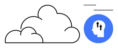 Bulut hesaplama. Bulut bilgisayarında ikon veri deposu. Bulut hesaplaması, işbirliğiyle ve verimli veri yönetimiyle yeniliği artırır. Teknoloji, internet, veri depolama, zihinsel