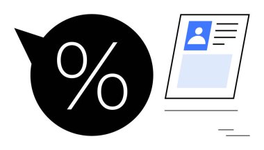 Kişisel kimlik konsepti. Finansal ya da kişisel veri analizini vurgulayan bir yüzdelik grafik ile eşleştirilmiş profil kimlik kartı. Finans, hesap, veri ve kimlik doğrulaması