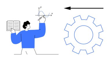Mathematics concept. Mathematics involves graph plotting for problem-solving, incorporating education, engineering, research, and innovation. Mathematics key for STEM fields, analytics
