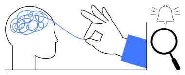 Problem-solving concept. hand untangling a mind as a metaphor for problem-solving. Problem-solving in mental health, focus, clarity, innovation, and education contexts