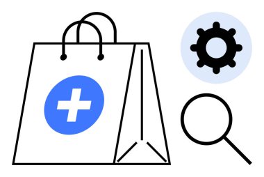 E-ticaret konsepti. Özelleştirme araçları tarafından desteklenen güvenli çevrimiçi alışveriş yoluyla e-ticaret büyümesi. E-ticaret, kullanıcı deneyimini ve iş başarısını arttırıyor. Pazarlama için, çevrimiçi mağazalar