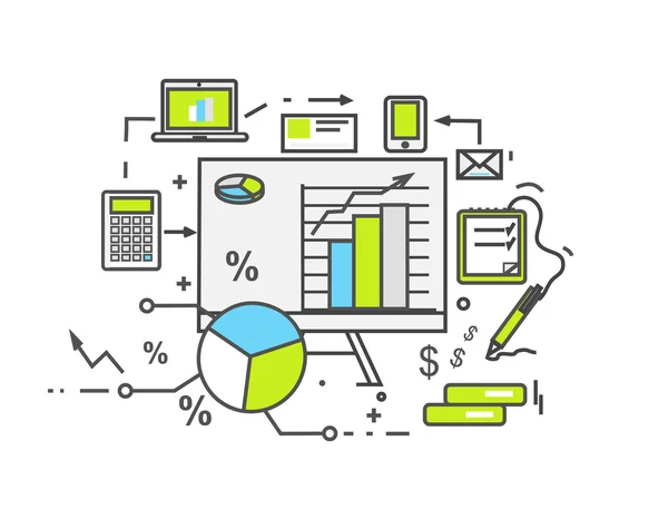 Datenanalyse-Ikone flaches Design — Stockvektor