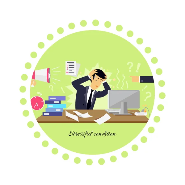 Stressful Condition Icon Flat Isolated — Stock Vector