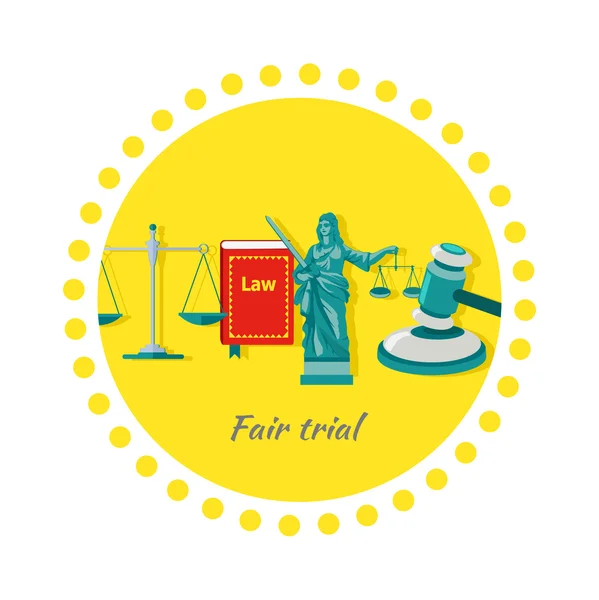 公平审判概念图标平面设计 — 图库矢量图片