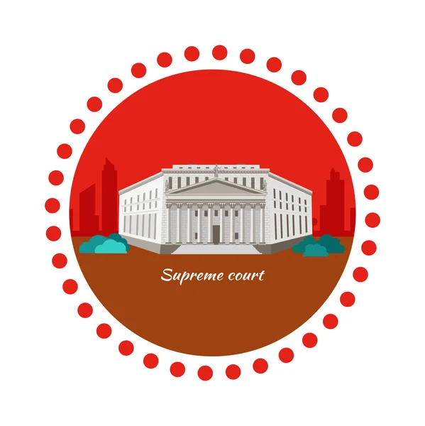 Supreme Court Concept Icon Flat Design — Διανυσματικό Αρχείο