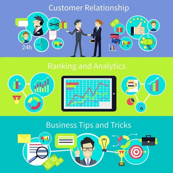 Business Customer Relationship. Tips and Trips — ストックベクタ