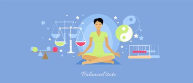 Balanced State Woman Icon Flat Isolated clipart