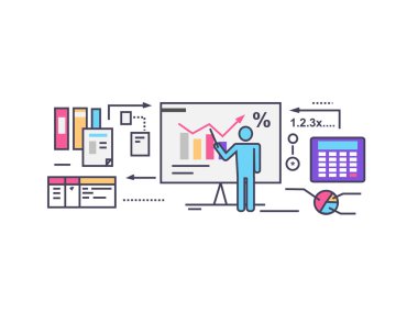 Forecast Concept Icon Flat Style