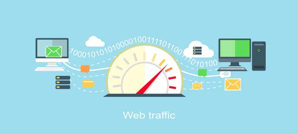 Icône Internet de trafic Web Appartement Isolé — Image vectorielle