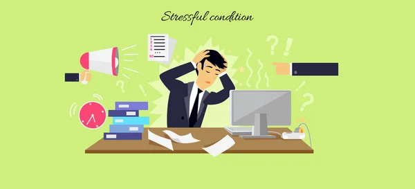 Stressful Condition Icon Flat Isolated — Stok Vektör