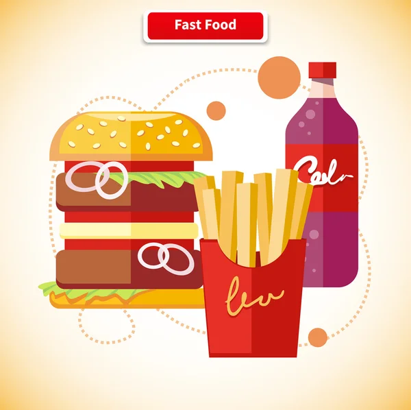 Conceito de fast food — Vetor de Stock