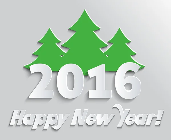 Felice anno nuovo 2016 banner con albero — Vettoriale Stock